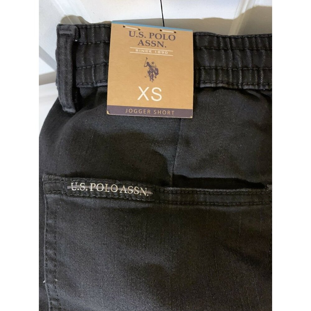 New US Polo Assn Men’s Sz XS Black‎ Casual Stretch Flat Front Shorts NWT